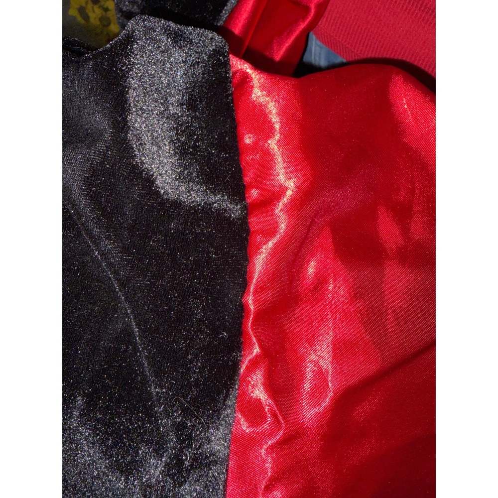 Reversible Hooded Cloak Black Velvet Red Satin Halloween Costume Cape - Picture 11 of 11